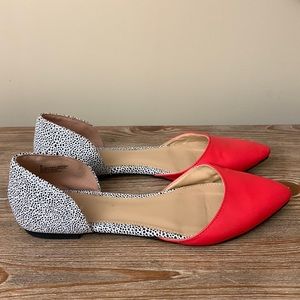 Express Flats Slip-on Shoes Red Black White Womens Size 8